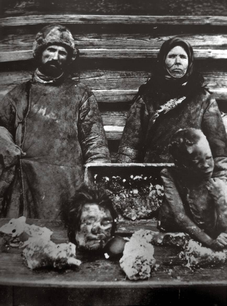 Venta de carne humana en un mercado durante el asedio de Leningrado