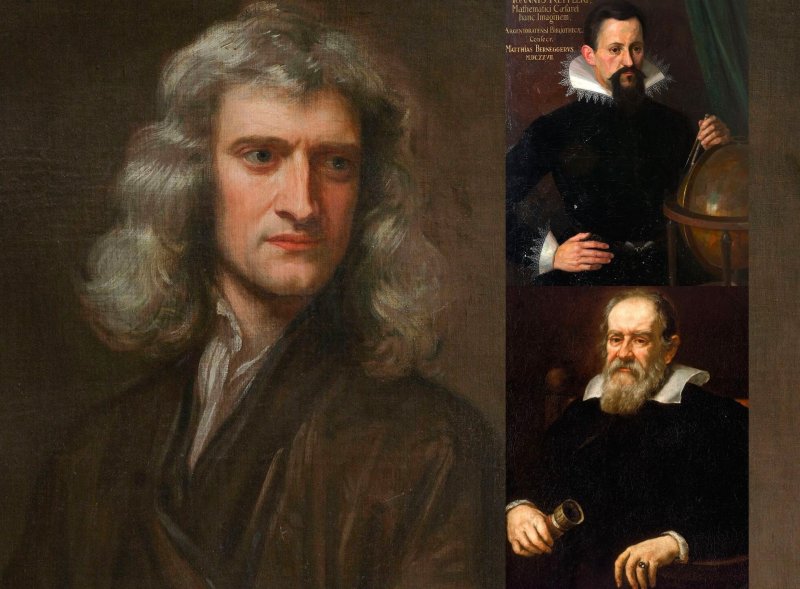 Newton Kepler y Galileo