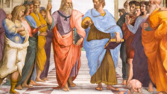 Platón y Aristóteles en la Escuela de Atenas