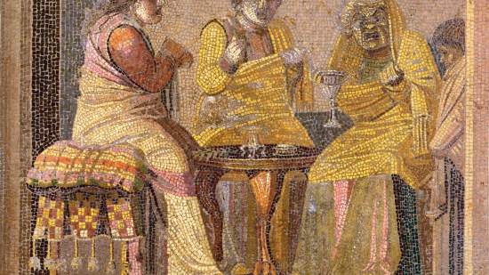 Mosaico romana hallado en Pompeya