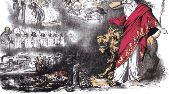 Caricatura de La Flaca sobre la situación en España durante los años de la Primera República española.