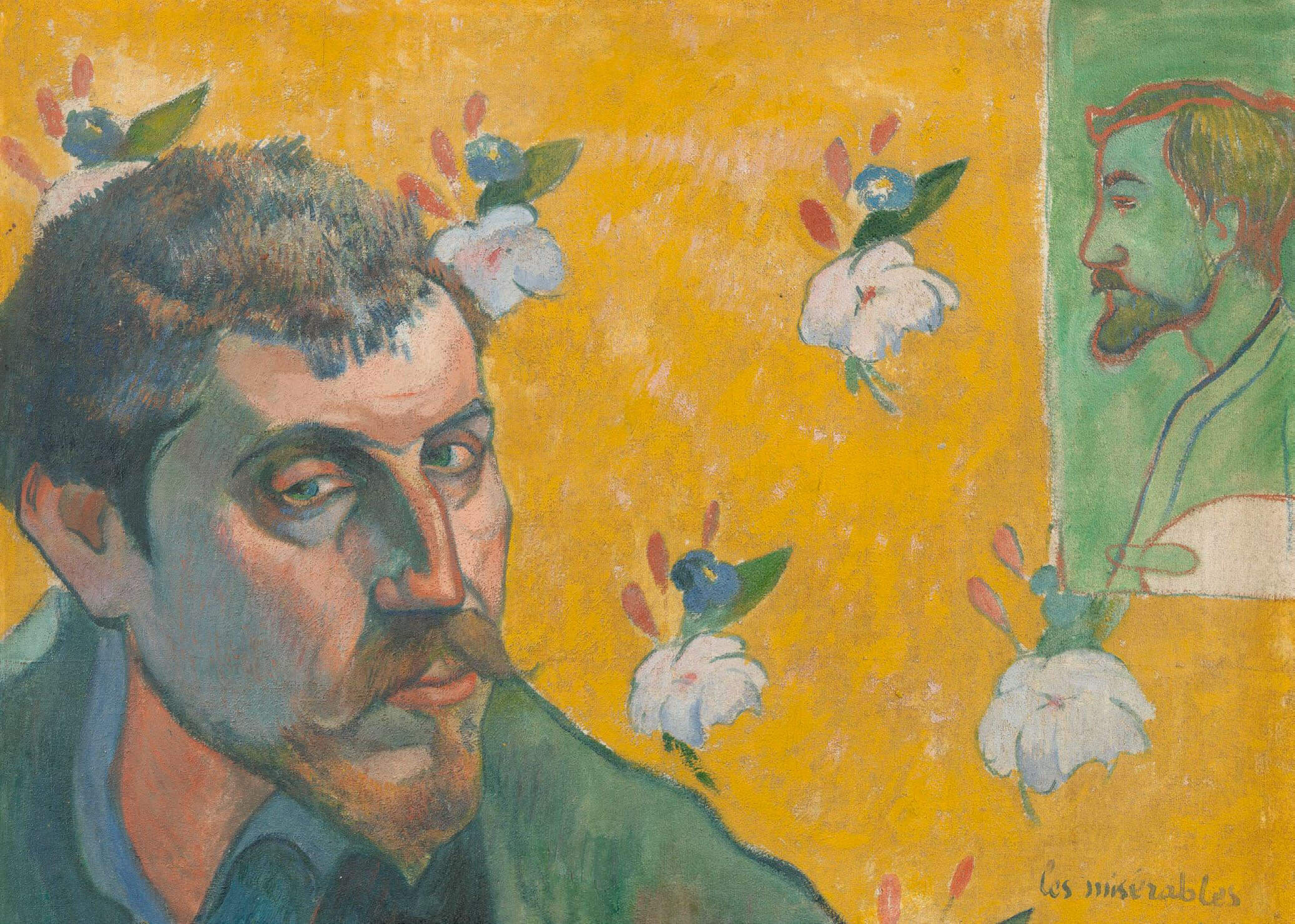 Autorretrato con retrato de Bernard o Los miserables de Paul Gauguin