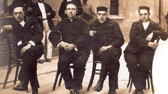 Daniel Anguiano, Francisco Largo Caballero, Julián Besteiro y Andrés Saborit