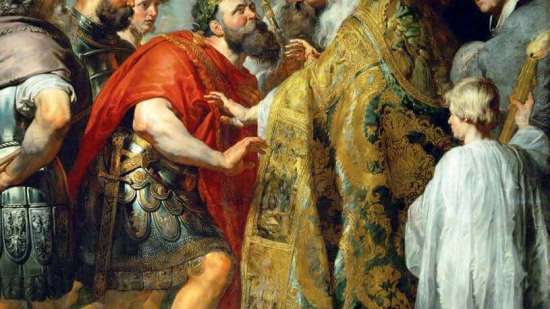 San Ambrosio y el emperador Teodosio, de Rubens
