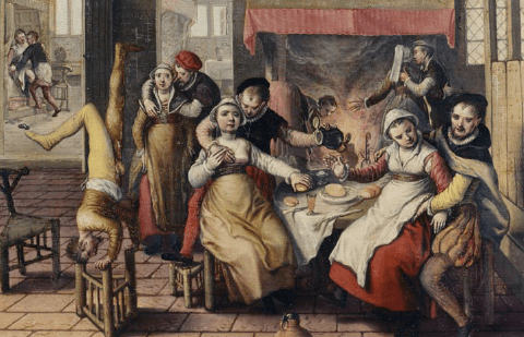 Un burdel en un cuadro flamenco de 1562