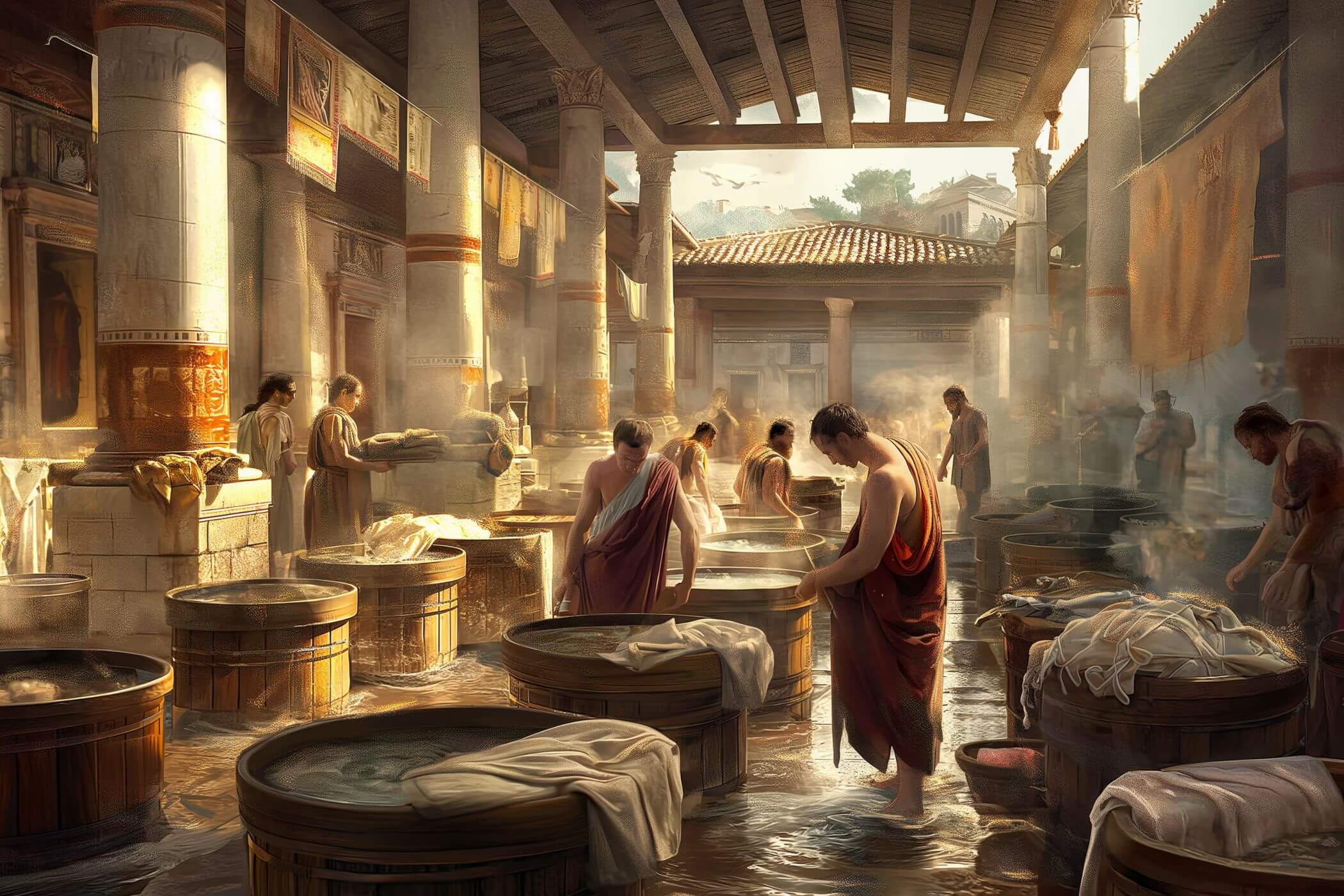 Romanos lavando ropa