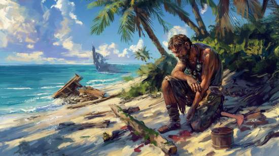 Recreación de un náufrago