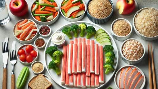 Palitos de cangrejo y diete equilibrada