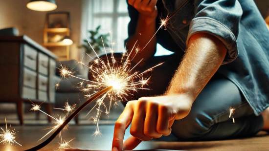 Electrocución en casa