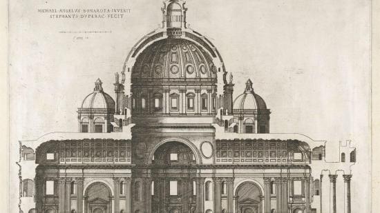 Sección longitudinal San Pedro del Vaticano