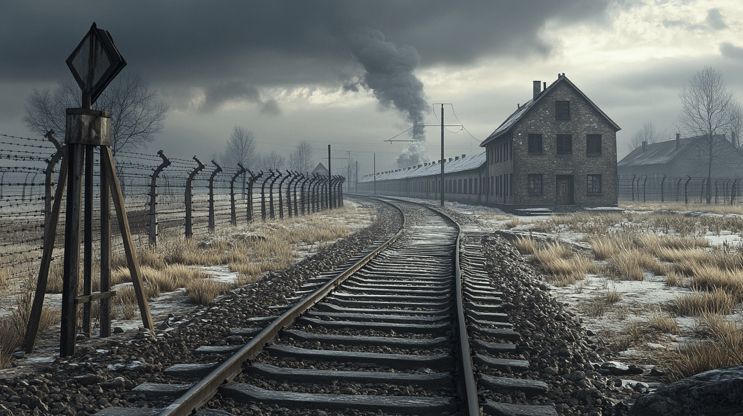 Recreación del campo de concentración de Auschwitz