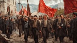 Recreación de la Revolución de octubre de 1934 en Asturias