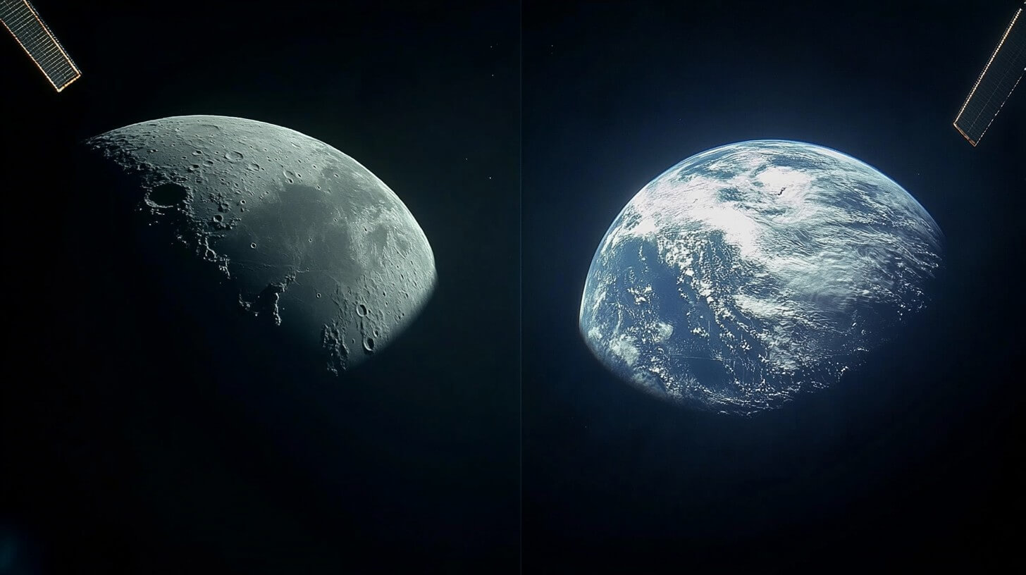 Así son las impresionantes imágenes de la Tierra y la Luna captadas por la sonda JUICE