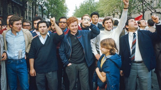 Líderes estudiantiles Geismar, Cohn-Bendit y Sauvageot