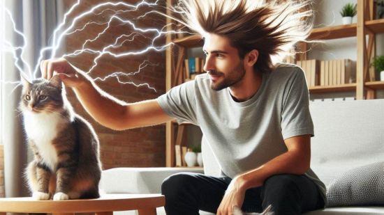 Electricidad estática al acariciar a un gato