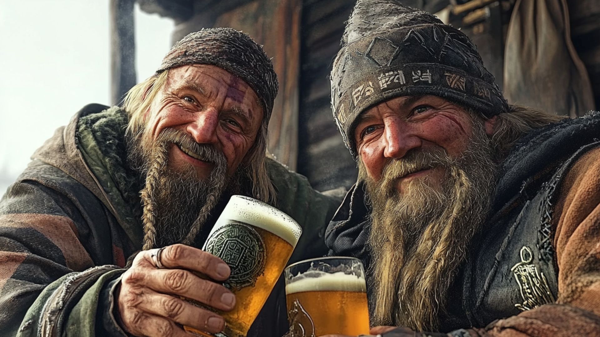 Vikingos bebiendo cerveza