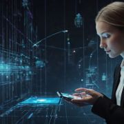 Mujer utilizando las redes sociales