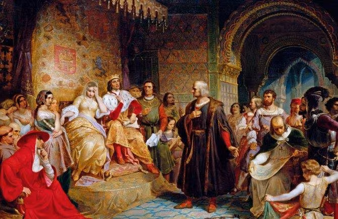 Colón ante la reina, Emmanuel Leutze