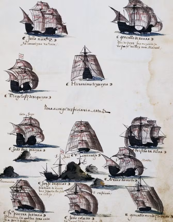 Barcos de las expediciones portuguesas a Malaca