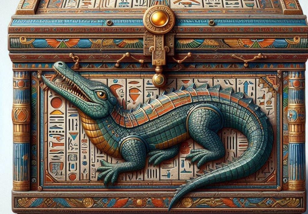 El dios cocodrilo Sobek en una recreación fantasiosa