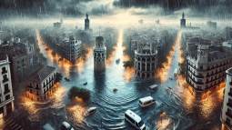 Se ha generado una imagen irreal de una inundación por respeto a los afectados.