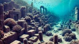 Las ruinas del puerto romano en Pozzuoli