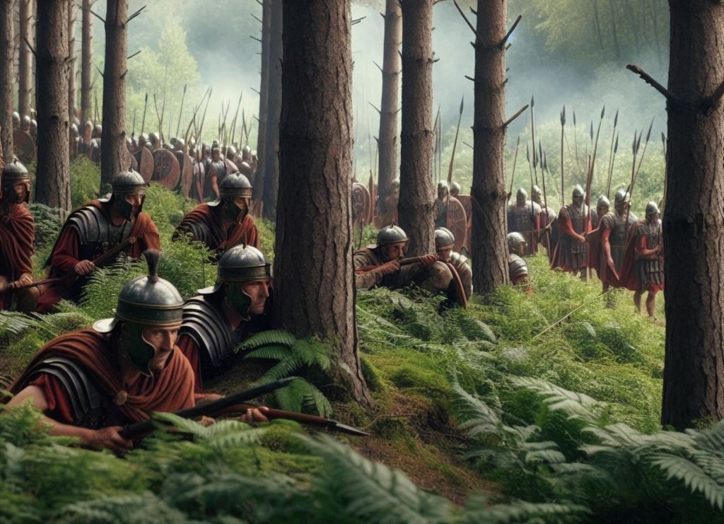 Recreación fantástica de un enfrentamiento entre los esclavos y los soldados romanos