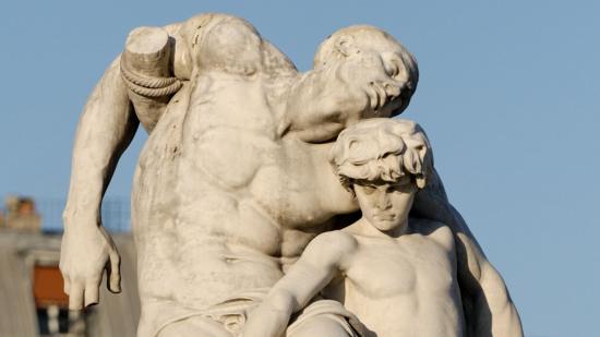 Detalle de la estatua El juramento de Espartaco