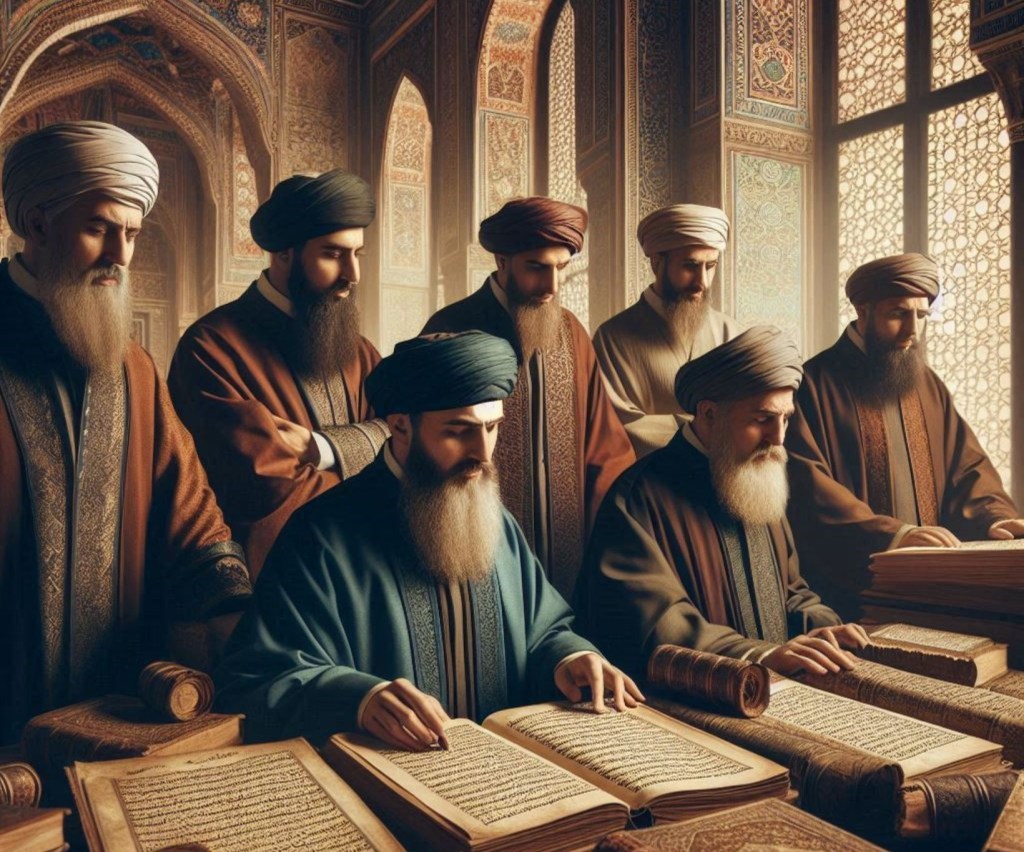 Recreación fantasiosas de estudiosos islámicos en una madraza