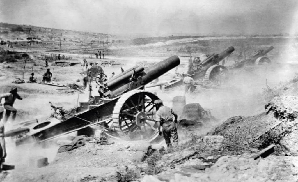 Artillería pesada en la Batalla del Somme