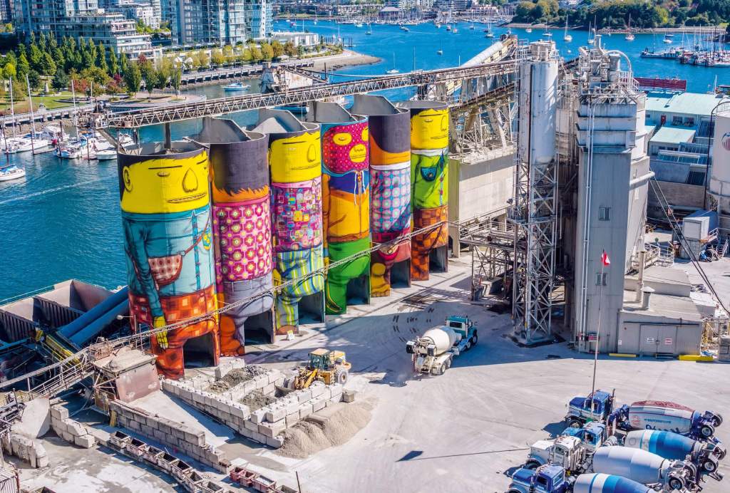 Gigantes imponentes, obra de Os Gemeos