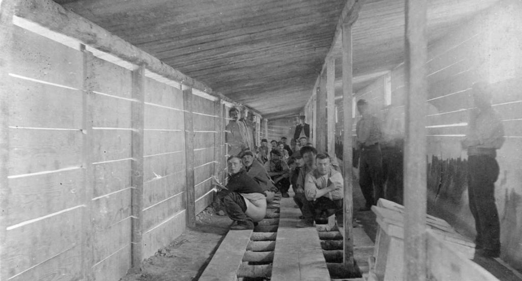 Letrinas de un campamento de prisioneros franceses en Alemania