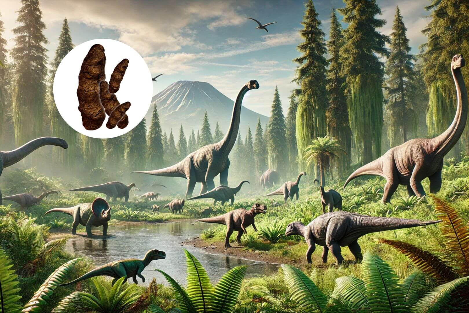 Heces fósiles de dinosaurios