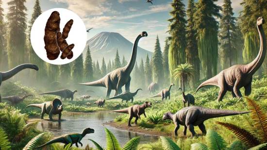 Heces fósiles de dinosaurios