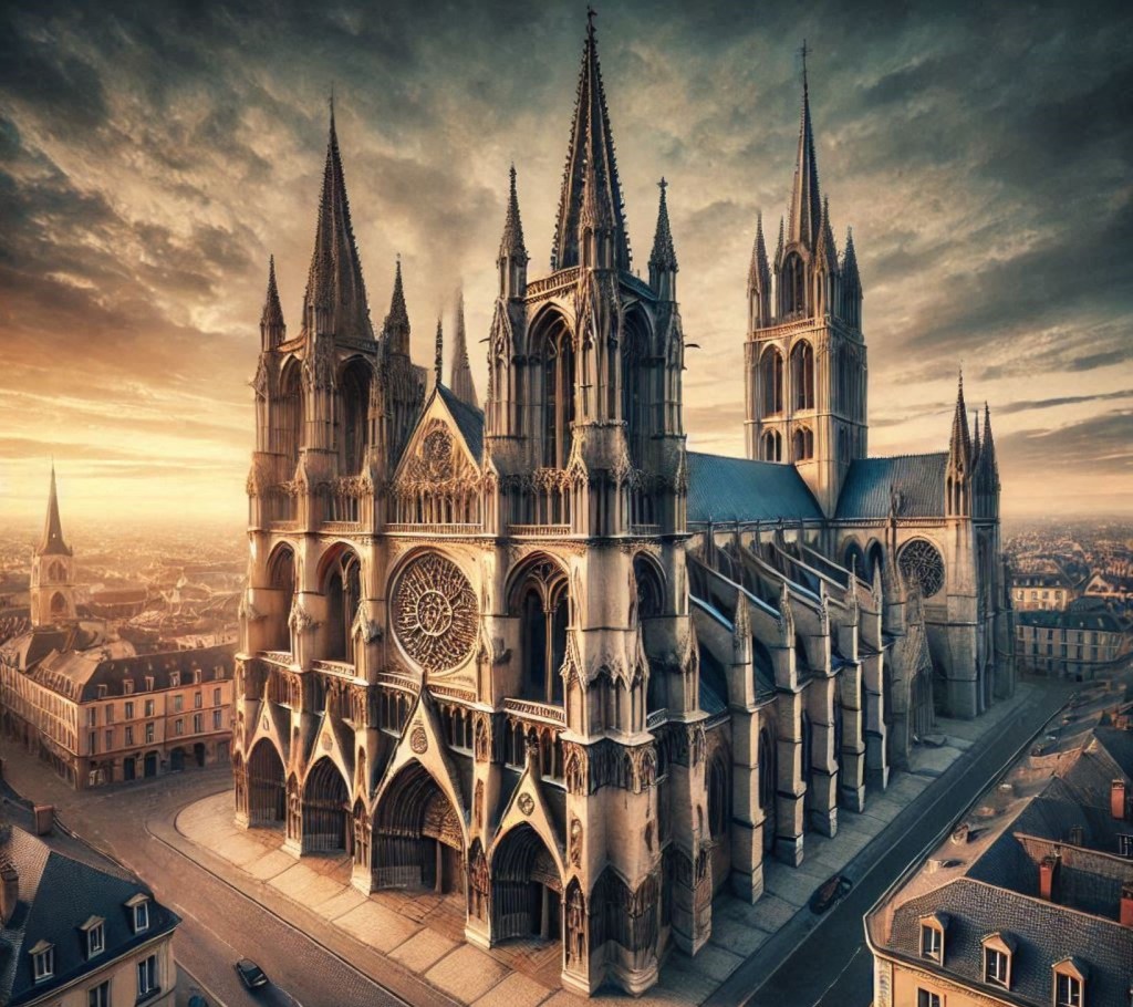 Recreación ficticia de una catedral gótica