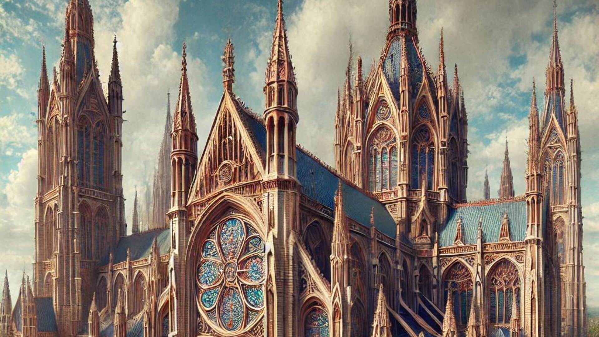 Recreación fantasiosa de una iglesia gótica