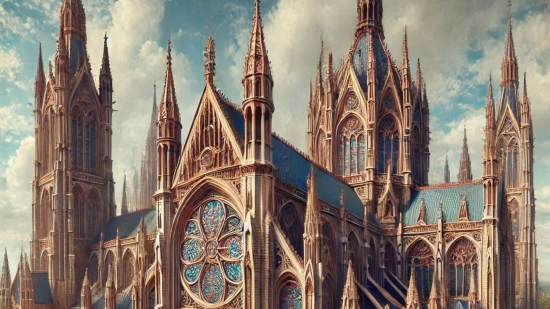 Recreación fantasiosa de una iglesia gótica