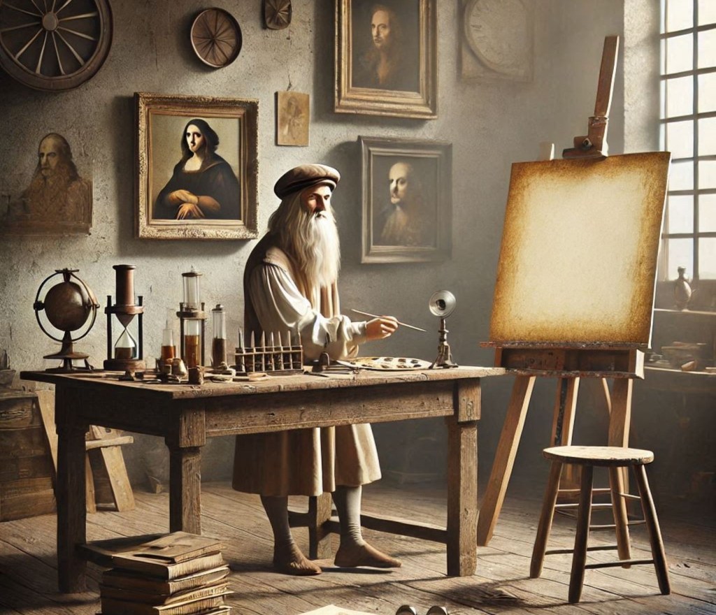 Leonardo en su estudio