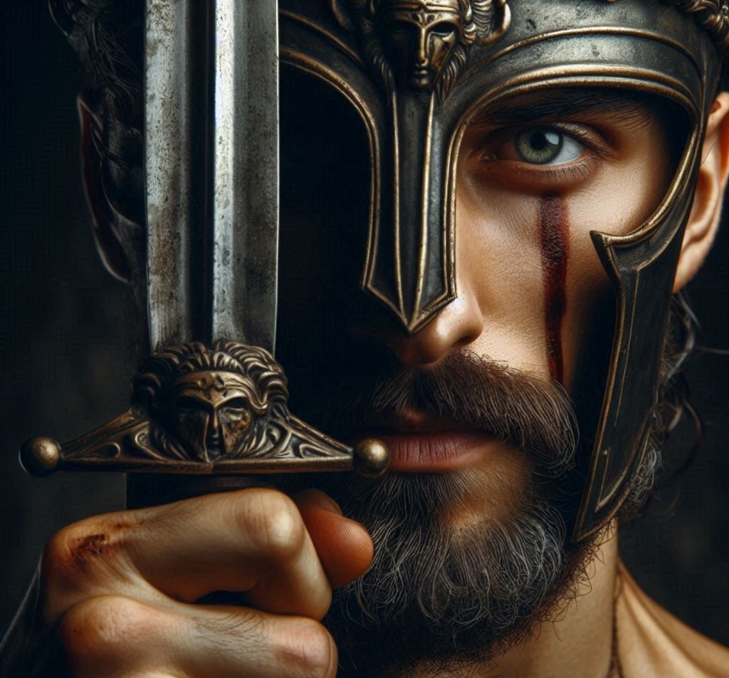 Recreación ficticia de soldado romano