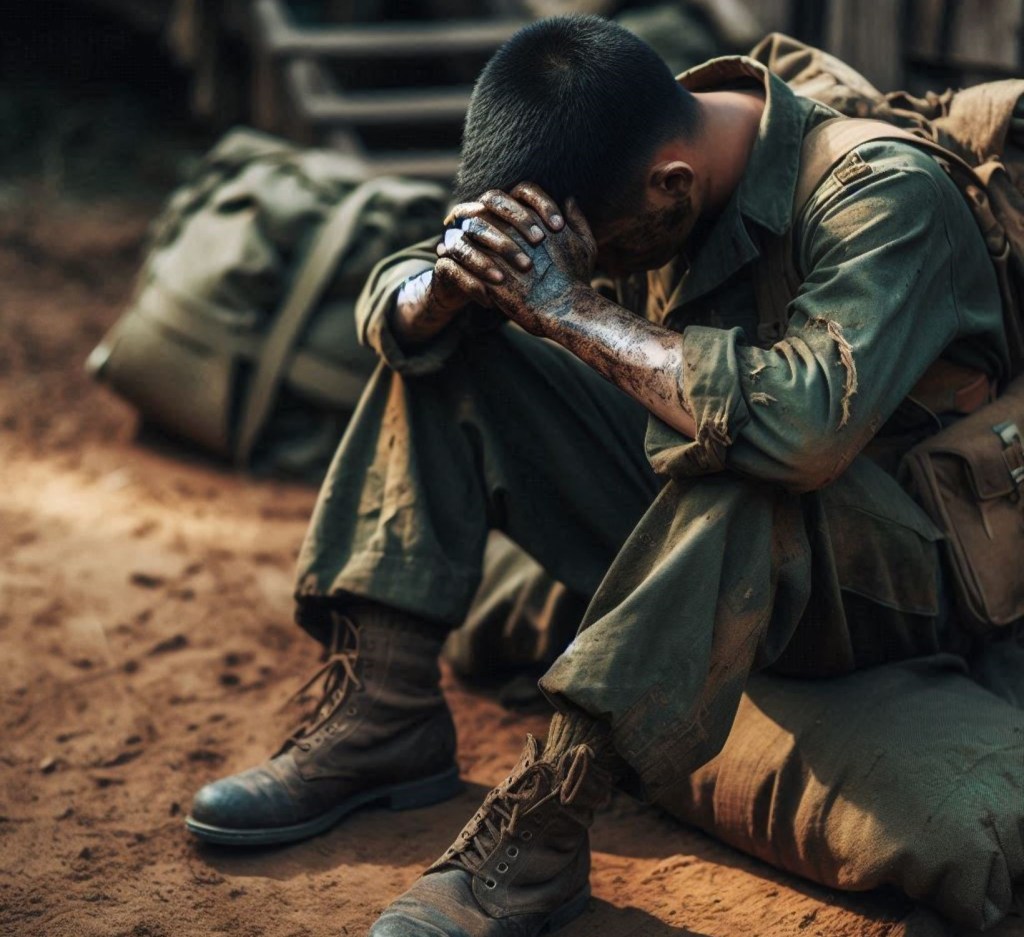 Recreación ficticia de un soldado