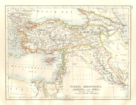 Mapa del Imperio otomano