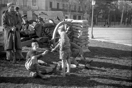 Tropas leales a Negrín en Castellana