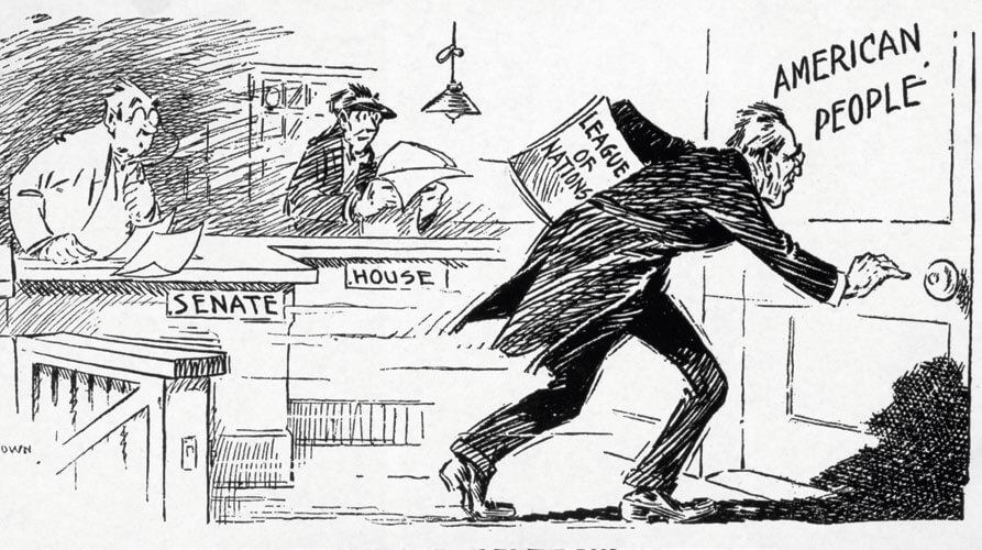 Woodrow Wilson como subordinado de la Liga de las Naciones