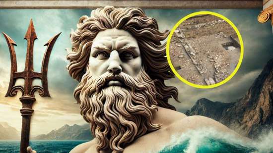 Descubren un majestuoso templo de Poseidón de hace 2.500 años en Grecia. Ilustración artística
