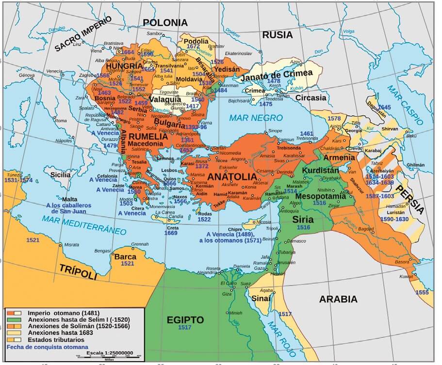 Anexiones territoriales del Imperio Otomano