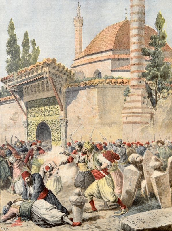 Armenios atacando una mezquita otomana