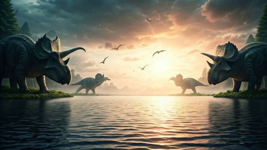 El reinado de los dinosaurios durante el Cretácico, una era de esplendor y diversidad.