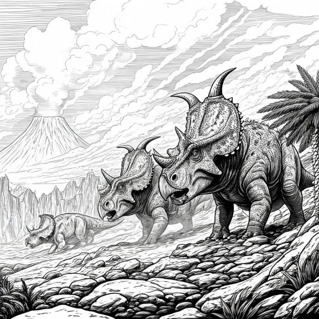 El reinado de los dinosaurios durante el Cretácico, una era de esplendor y diversidad.