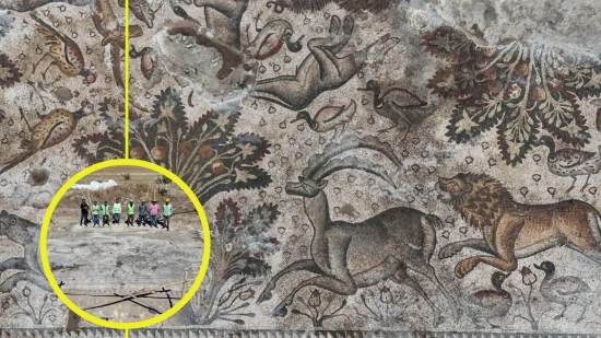 Encuentran un mosaico romano de 1.700 años en Turquía con escenas de caza salvaje y un mensaje oculto