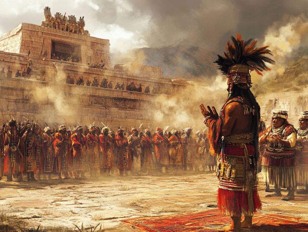 Recreación ficticia de una celebración durante el Imperio inca